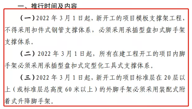 5月1日起省級文明工地申報條件:承插型盤扣式鋼管腳手架、全鋼附著式升降腳手架(圖3)